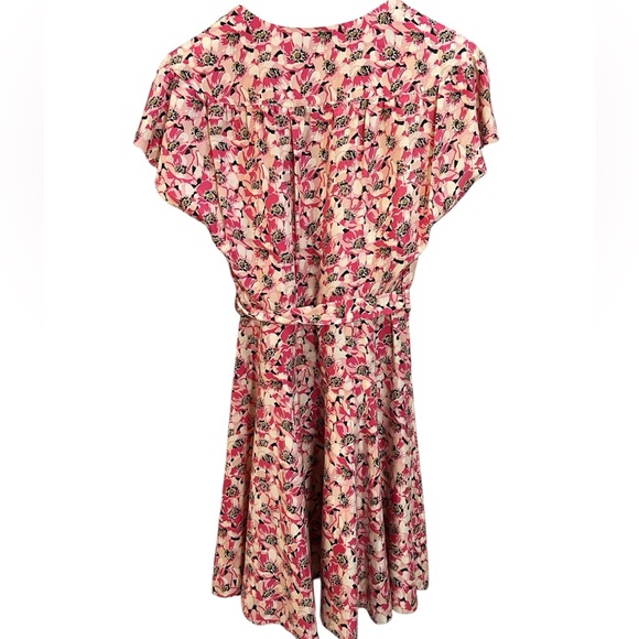 Juicy Couture women’s dress Pink Floral cap sleeve 100% silk size 6 - Picture 2 of 9